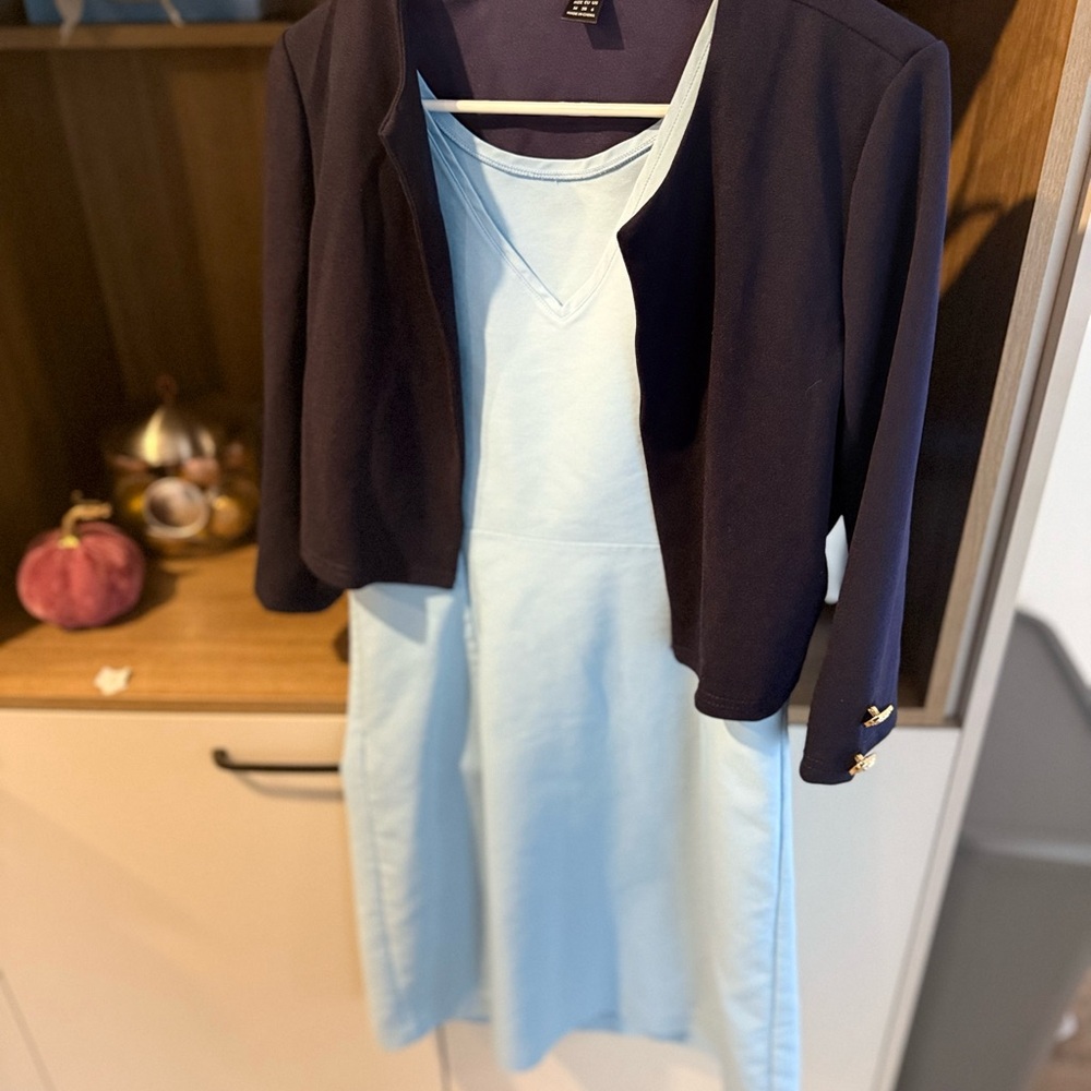 SHEIN Blue Dress with Navy Layer